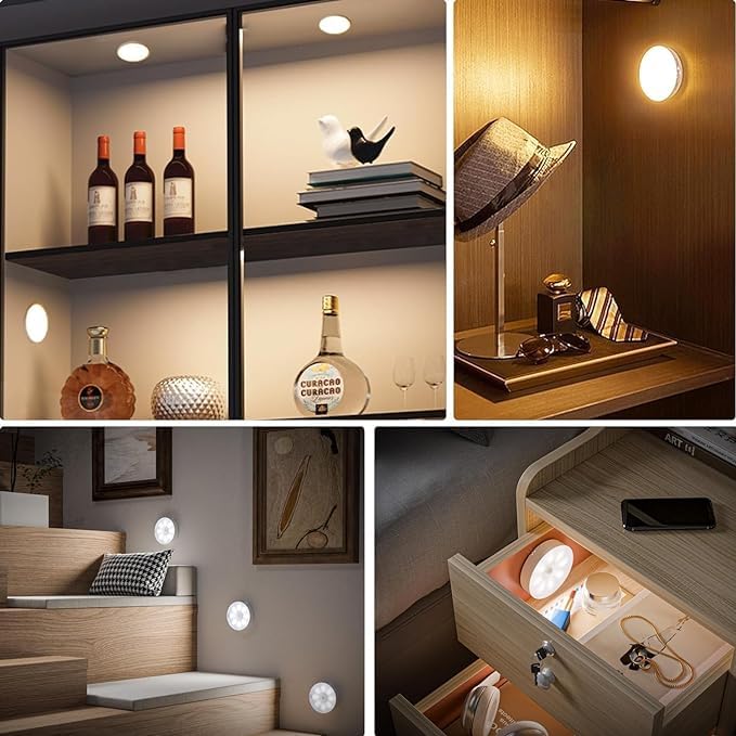 Lumiq: Motion Sensor LED Night Light, USB Rechargeable, Auto-On Cabinet Light with Warm Glow for Wardrobe, Stairs, Hallway, Kitchen & Closet Use - Image 3