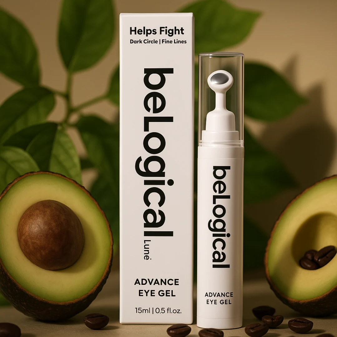 Lune Advanced Eye Cream with Hyaluronic Acid & Centella Asiatica Extract | For Reducing Dark Circles, Puffiness, Wrinkles, Fine Lines | Cooling Gel & Roller for Men & Women | 15 g