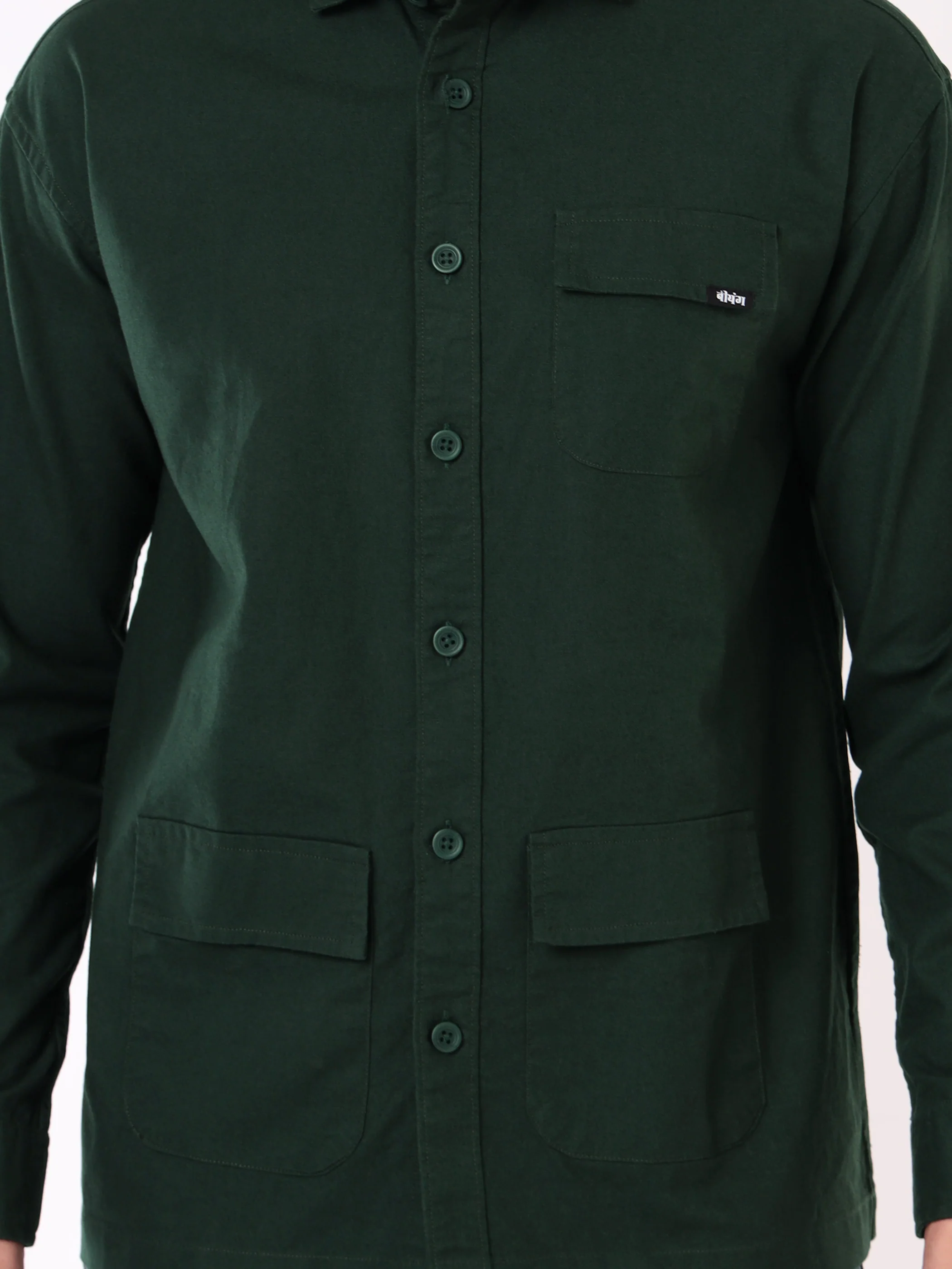 Lush Green Oversized Shacket for Men - Image 6