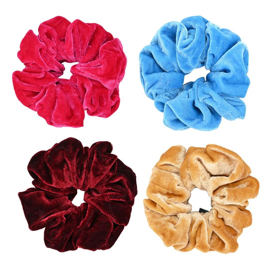 Lux Velvet Hair Scrunchies Pack for Elegant Hairstyles - Image 2