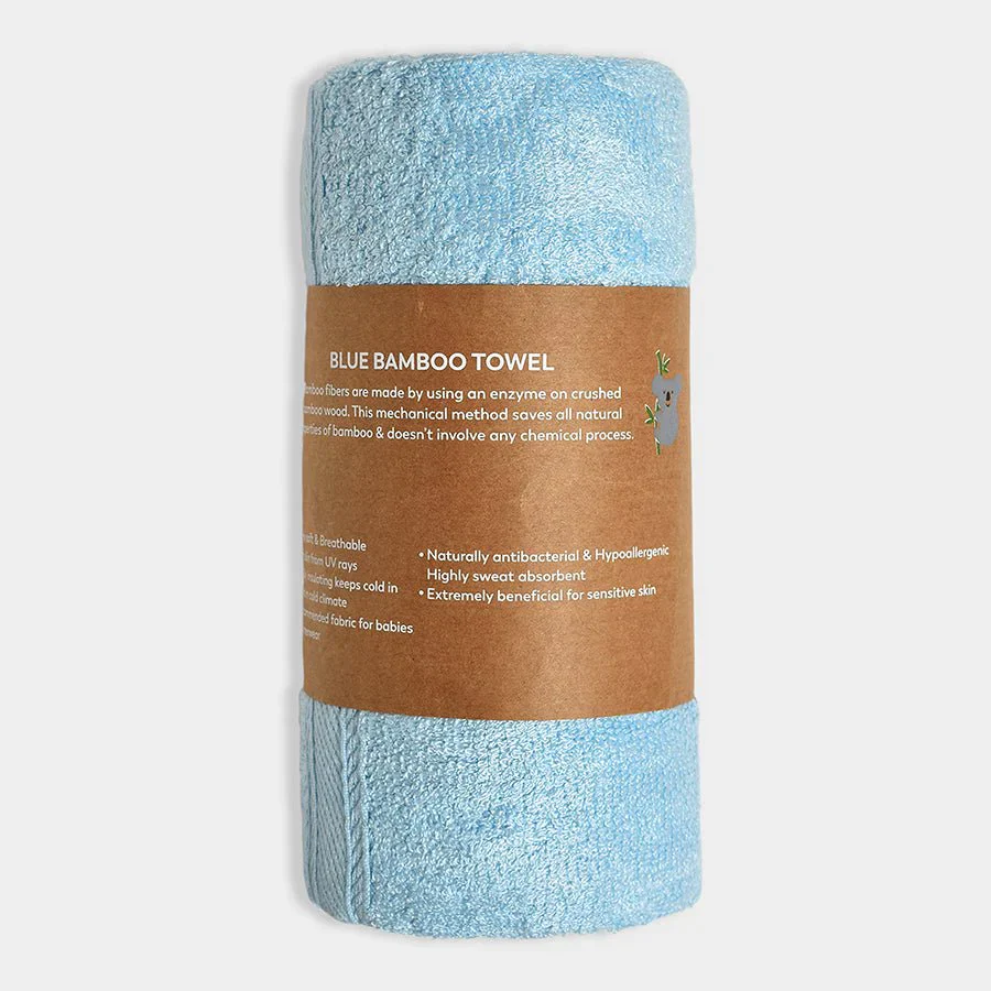 Luxe Blue Terry Bamboo Towel - Image 3
