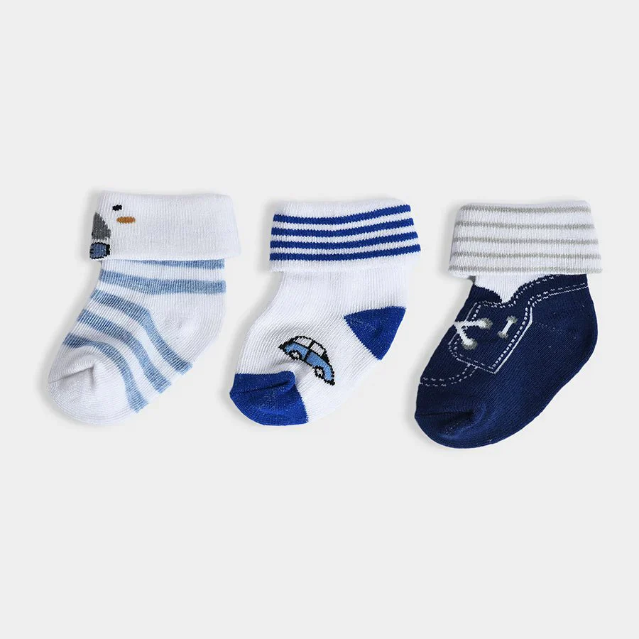 Luxe Vintage Knitted Socks For Baby Pack Of 3 - Image 2