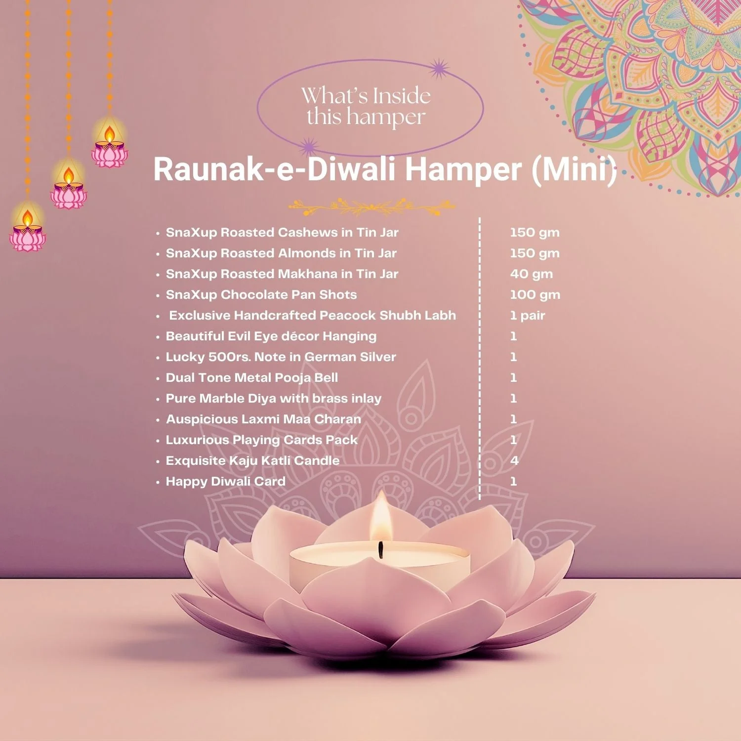Luxury Diwali Gift Box - Raunak-e-Diwali Hamper - Mini - Image 6