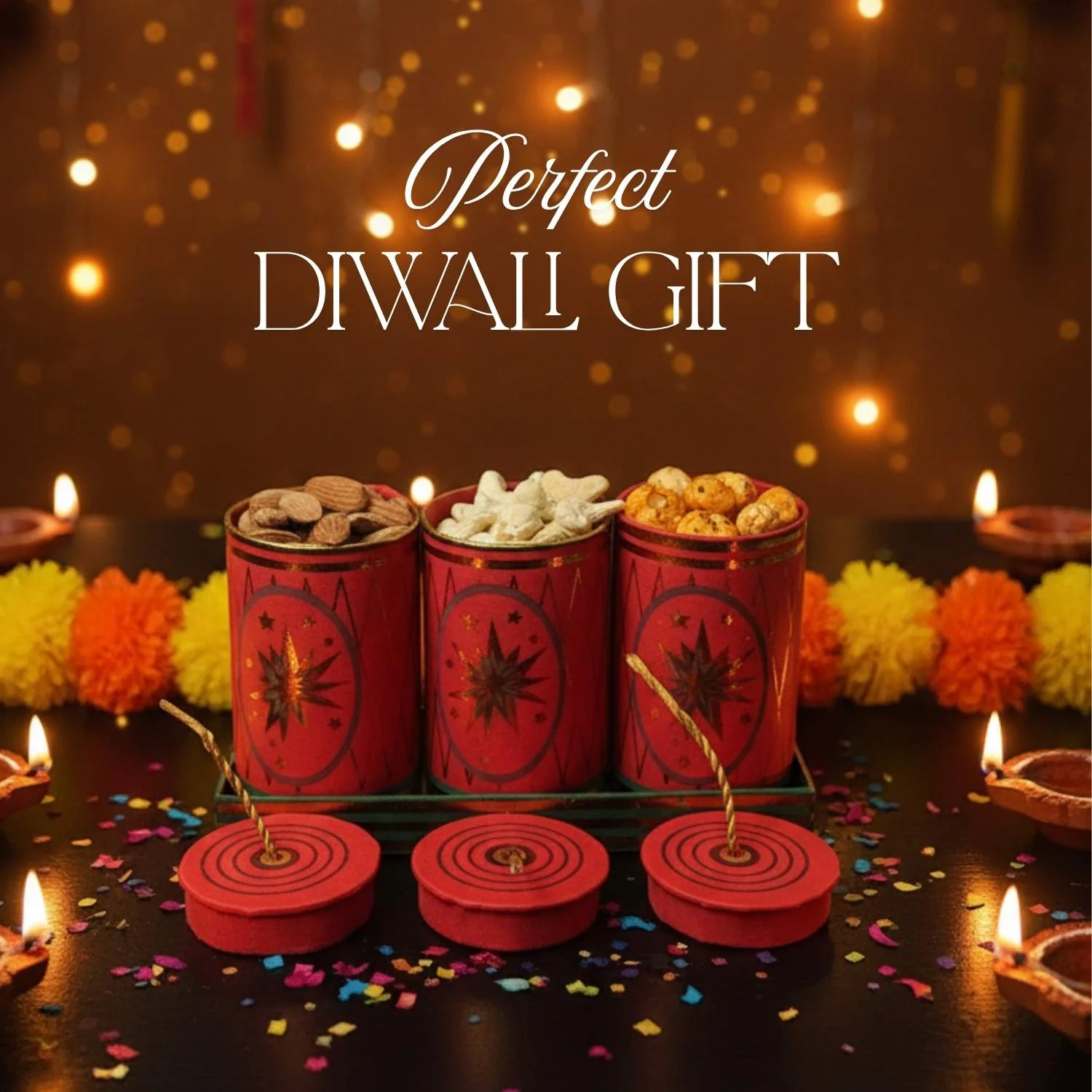 Luxury Diwali Gift Box - The Laxmi Bomb Platter (3 Box Set) - Image 2