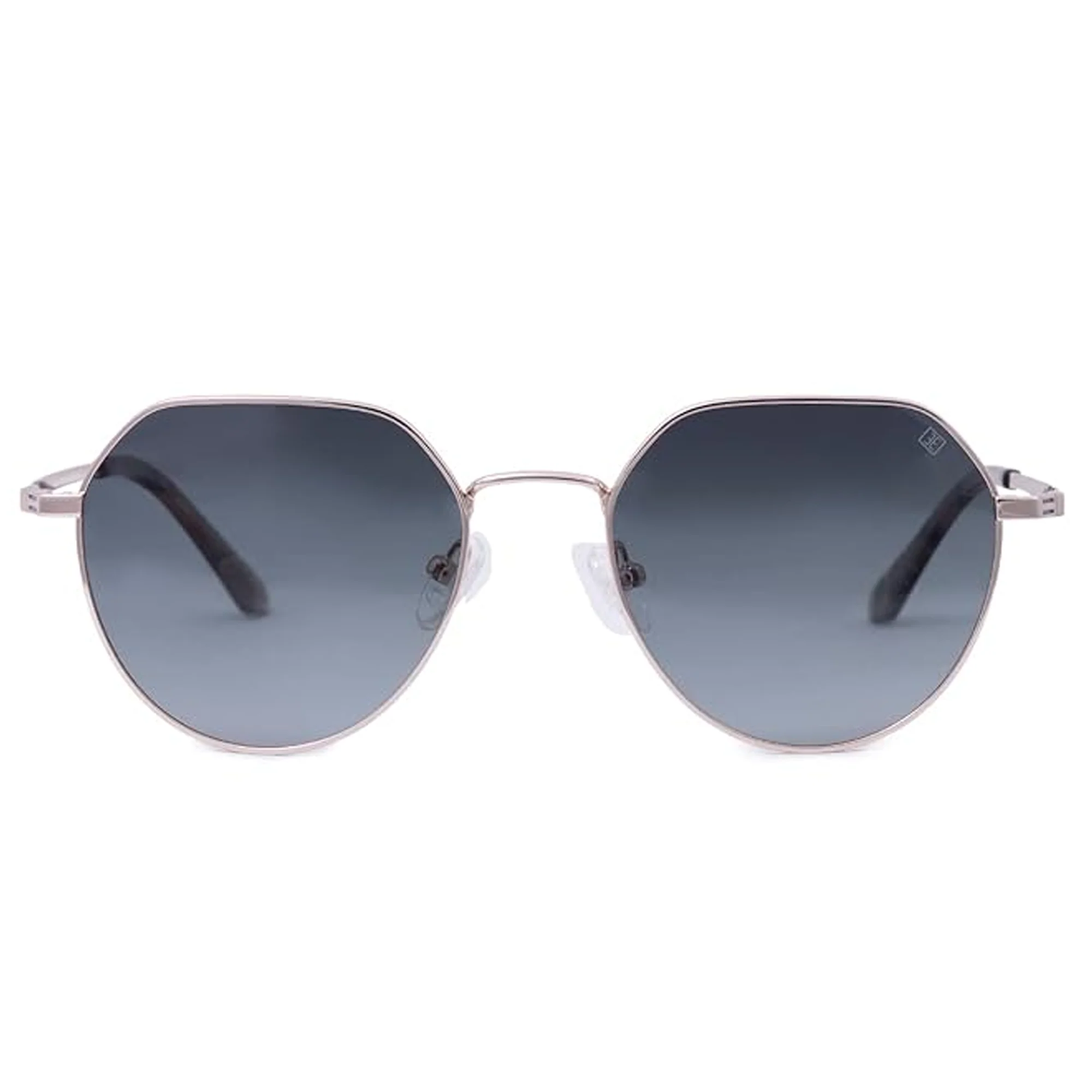 Luxury Sliver-Black Hexagonal sunglass For Men & Women - Image 2