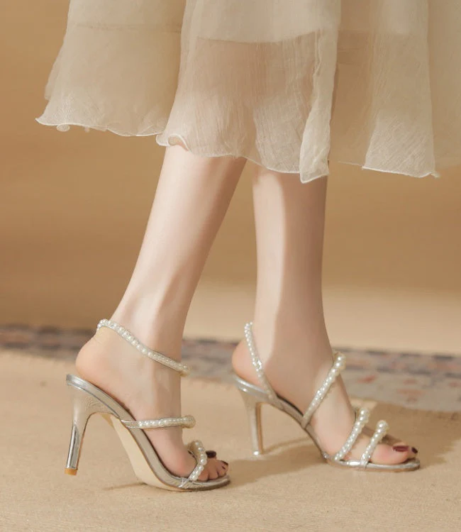 Mabela Pearl String Sandals - Image 5