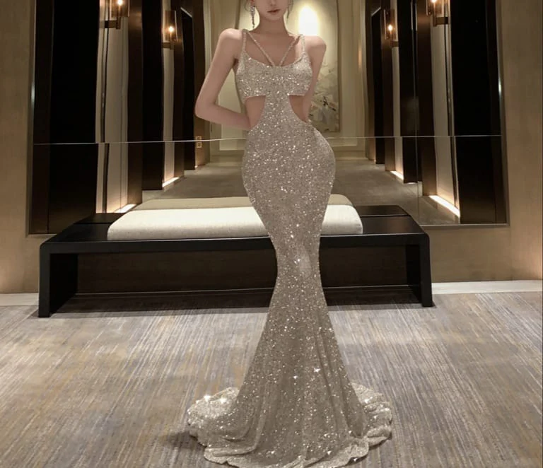 Mackenzie Sequined Cutout Gown - Image 7
