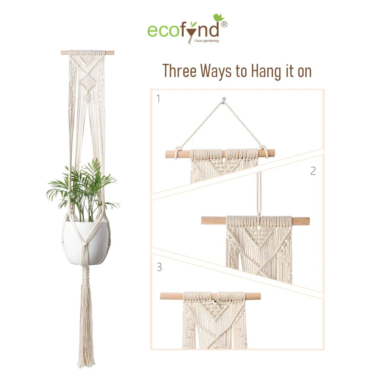 Macrame Cotton Plant Hanger - Image 6