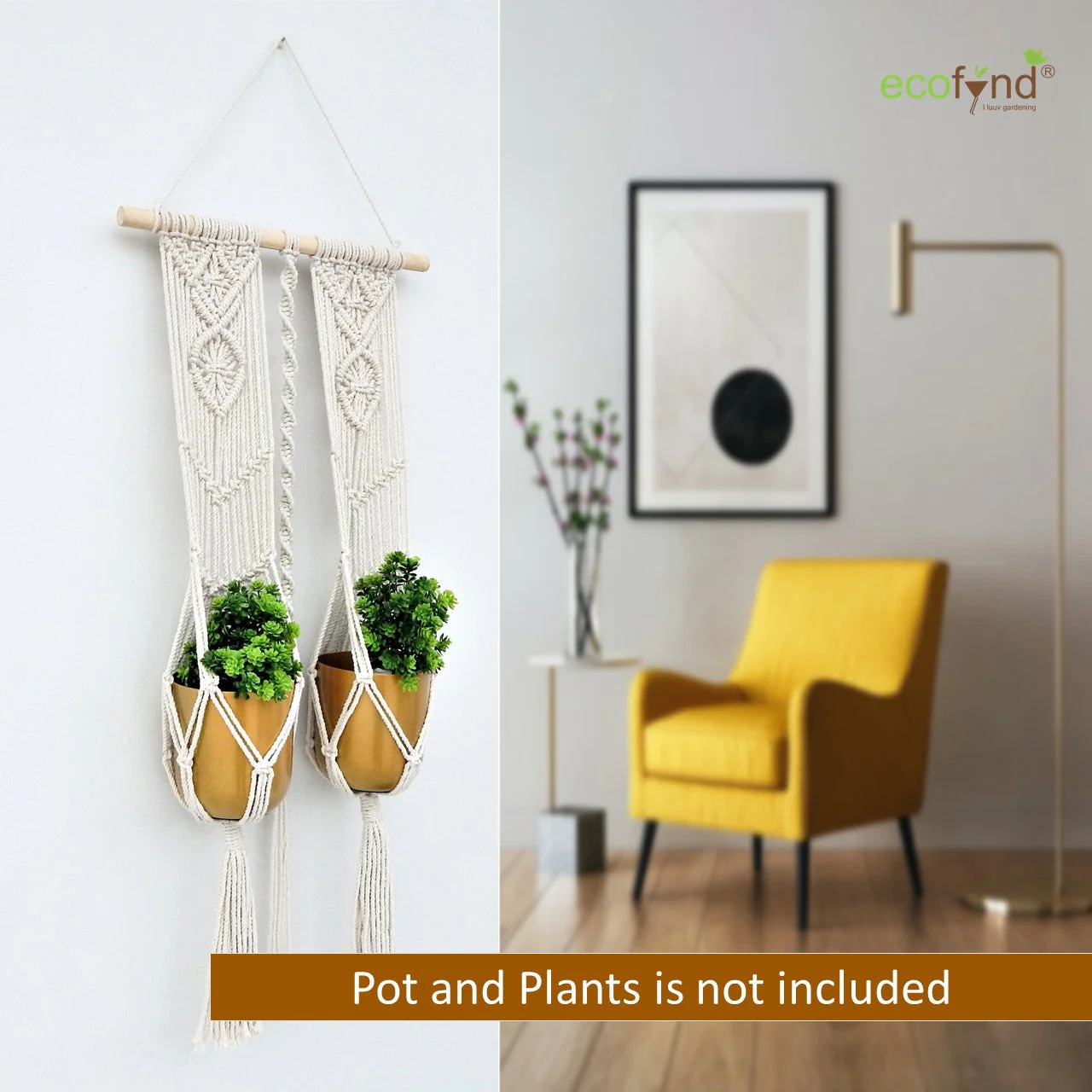 Macrame Double Plant Hanger - Image 2