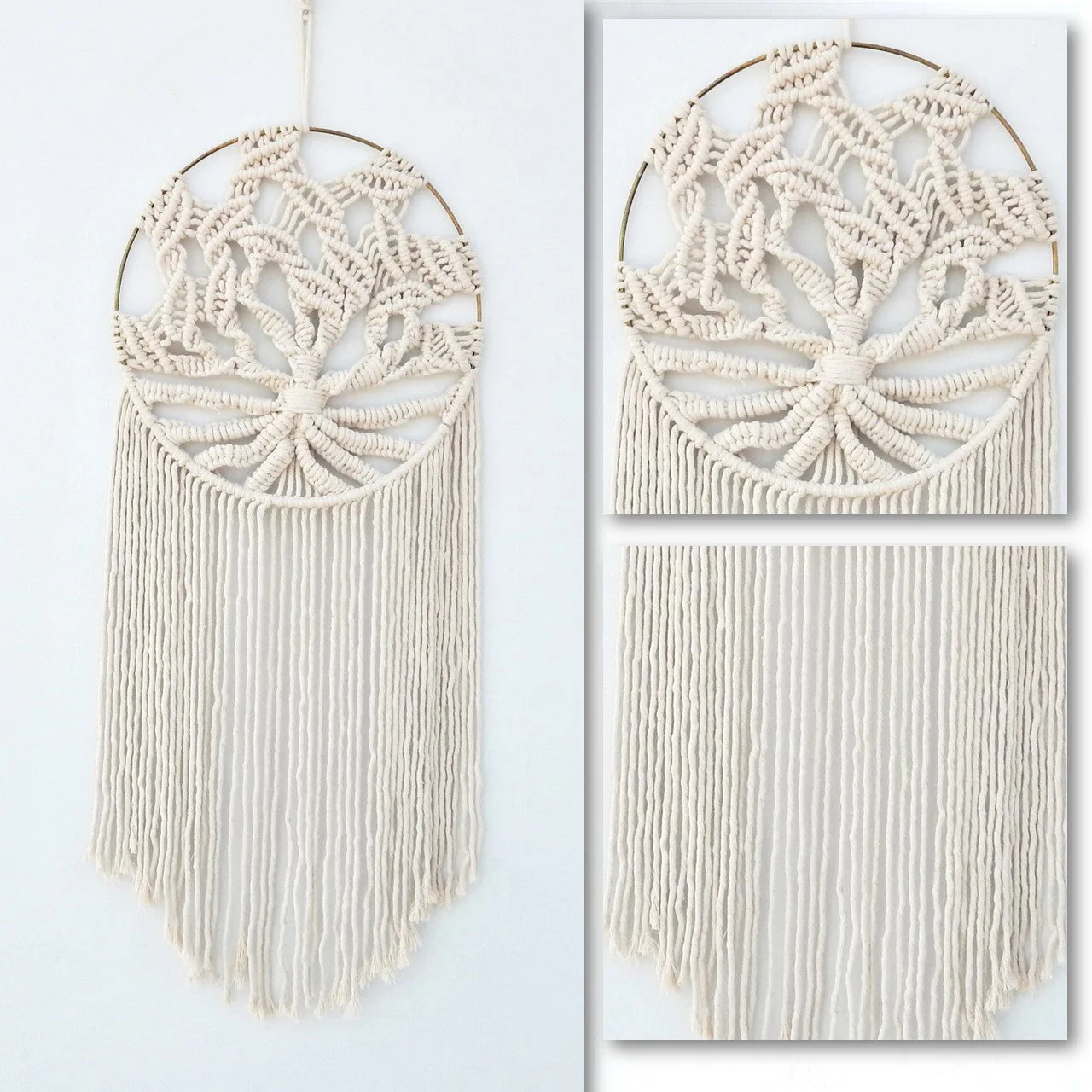 Macrame Dream Catcher With Golden Ring - Image 4