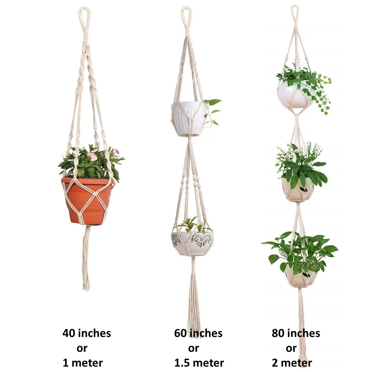 Macrame Plant Hanger (Set of 3) - Image 2