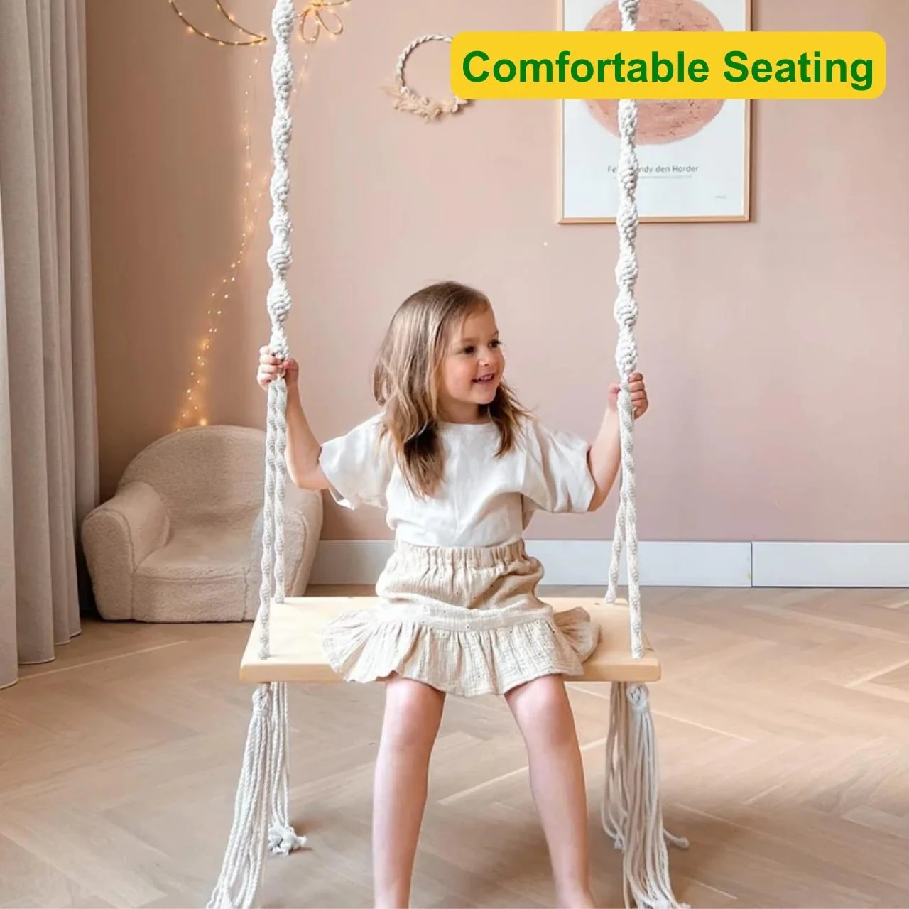 Macrame Swing Chair for Adults & Kids - Image 3