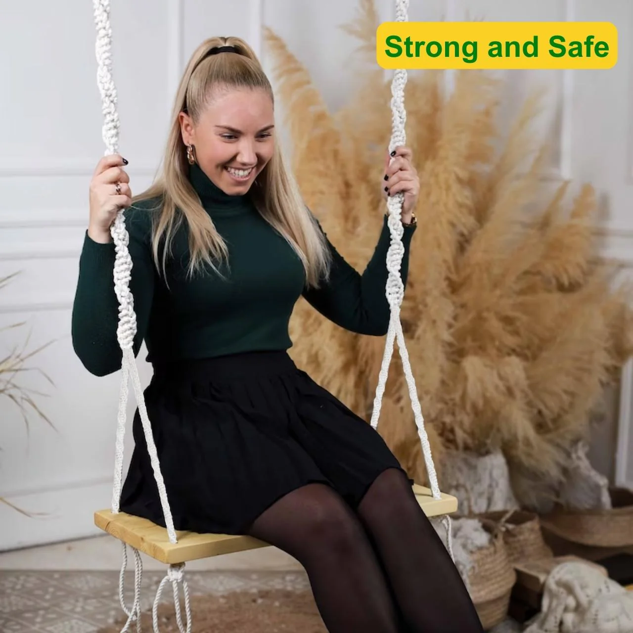 Macrame Swing Chair for Adults & Kids - Image 5