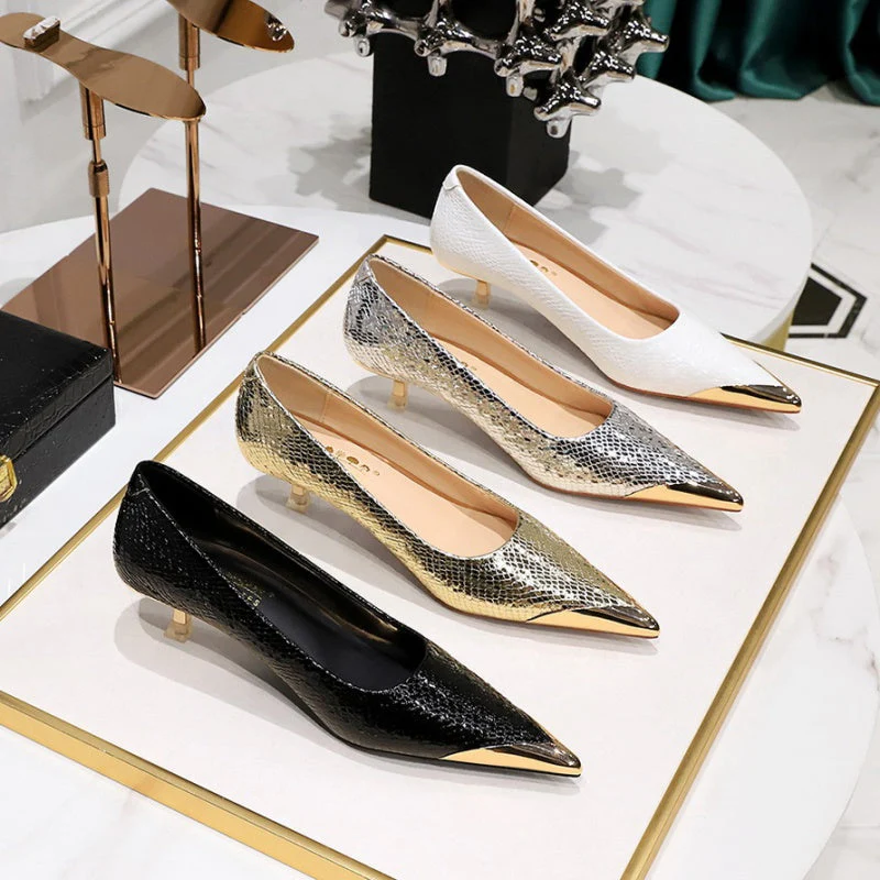 Madison Textured Kitten Pumps - Image 5