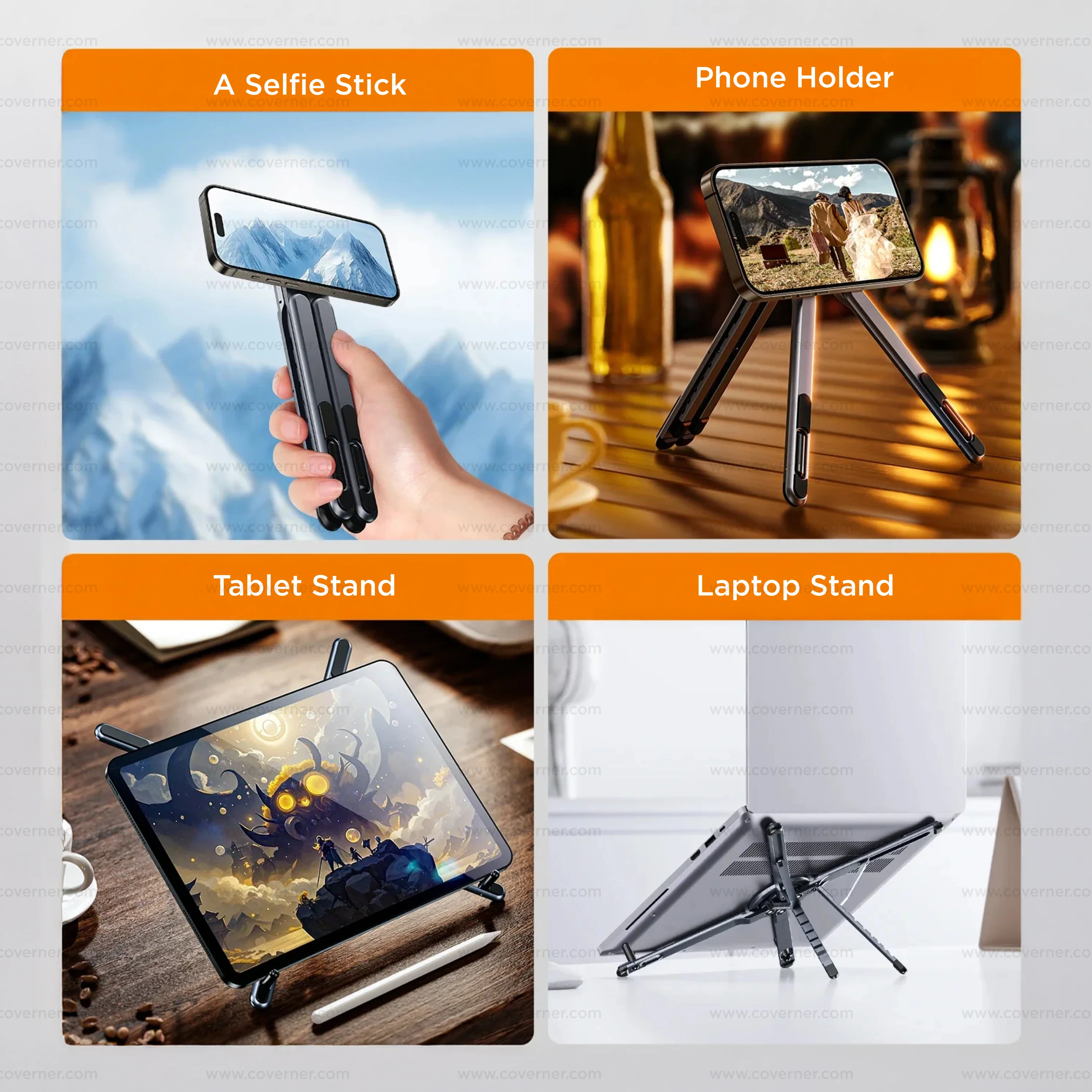 MagFlex Pro – Lightweight Strong MagSafe Adjustable Alloy Stand for Phone, Tablet & Laptop by Coverner India - Image 3
