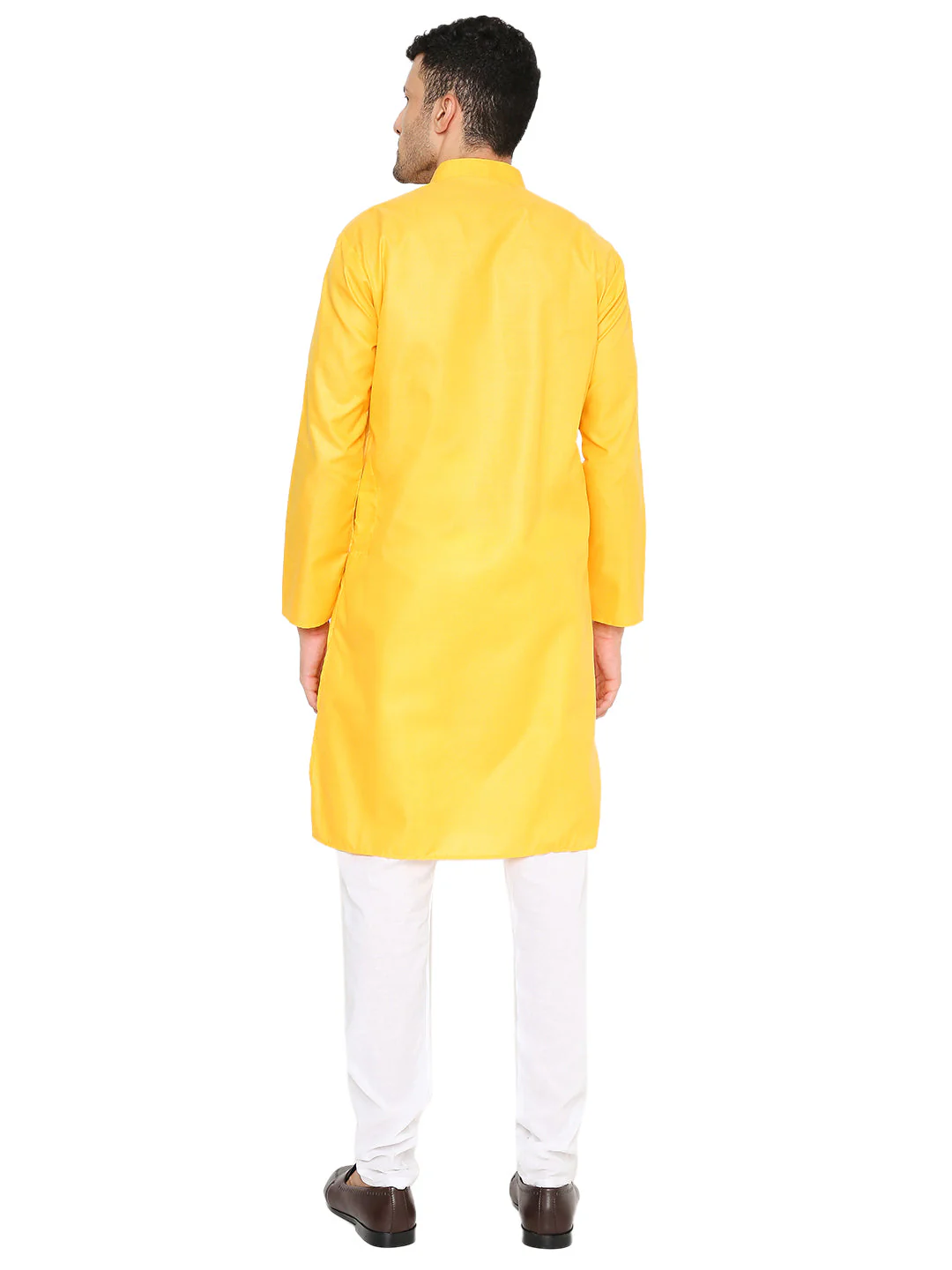 Magic Cotton Solid Kurta in Cyber Yellow - Image 2