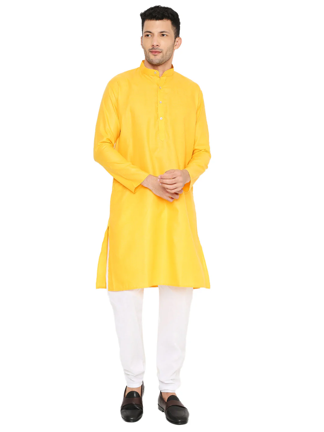 Magic Cotton Solid Kurta in Cyber Yellow - Image 25
