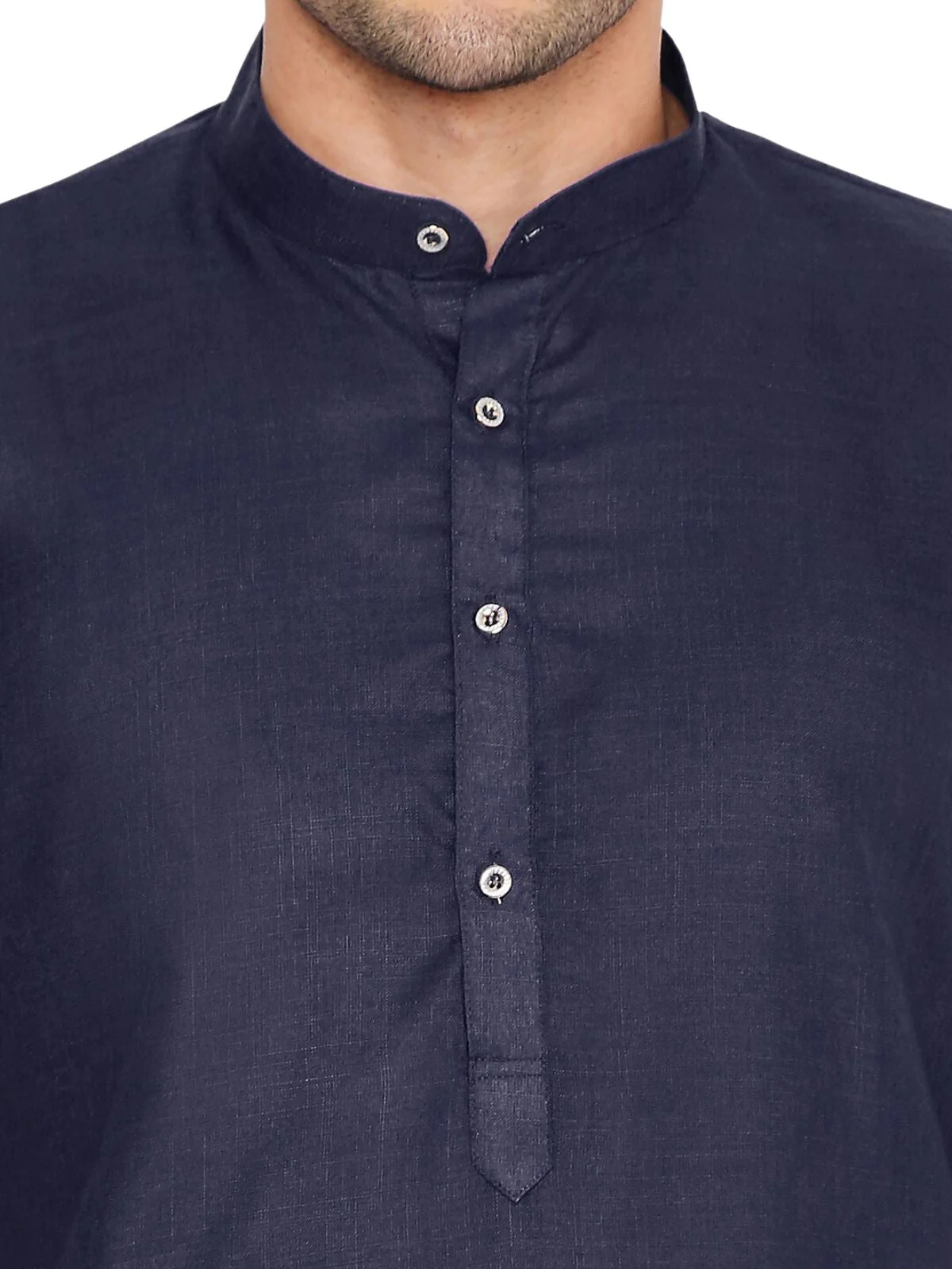 Magic Cotton Solid Kurta in Dark Blue - Image 5