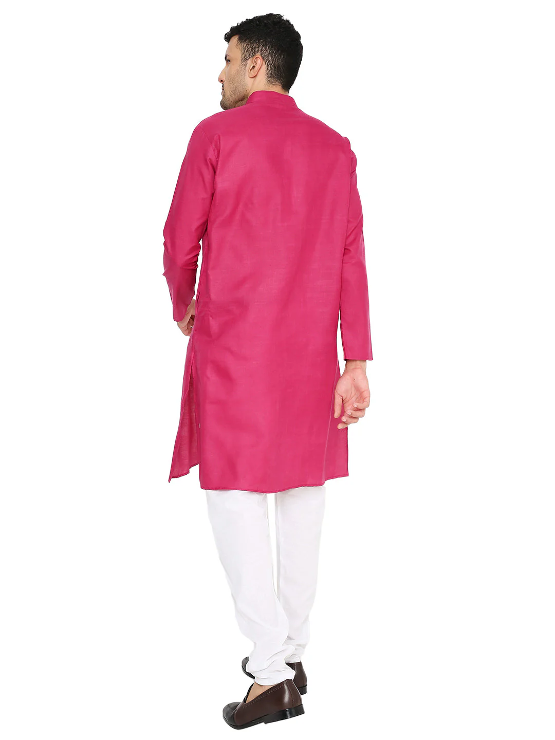 Magic Cotton Solid Kurta in Dark Pink - Image 2