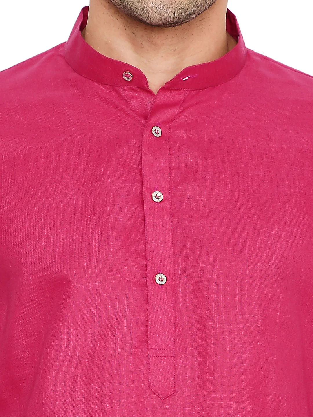 Magic Cotton Solid Kurta in Dark Pink - Image 5