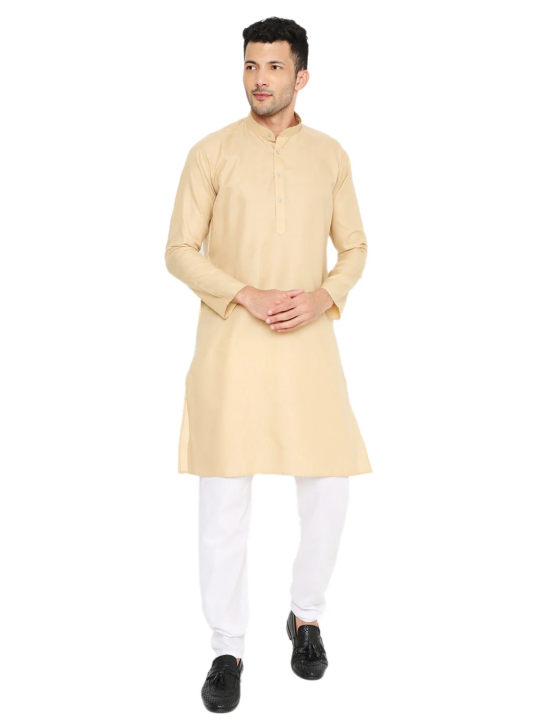 Magic Cotton Solid Kurta in Khaki