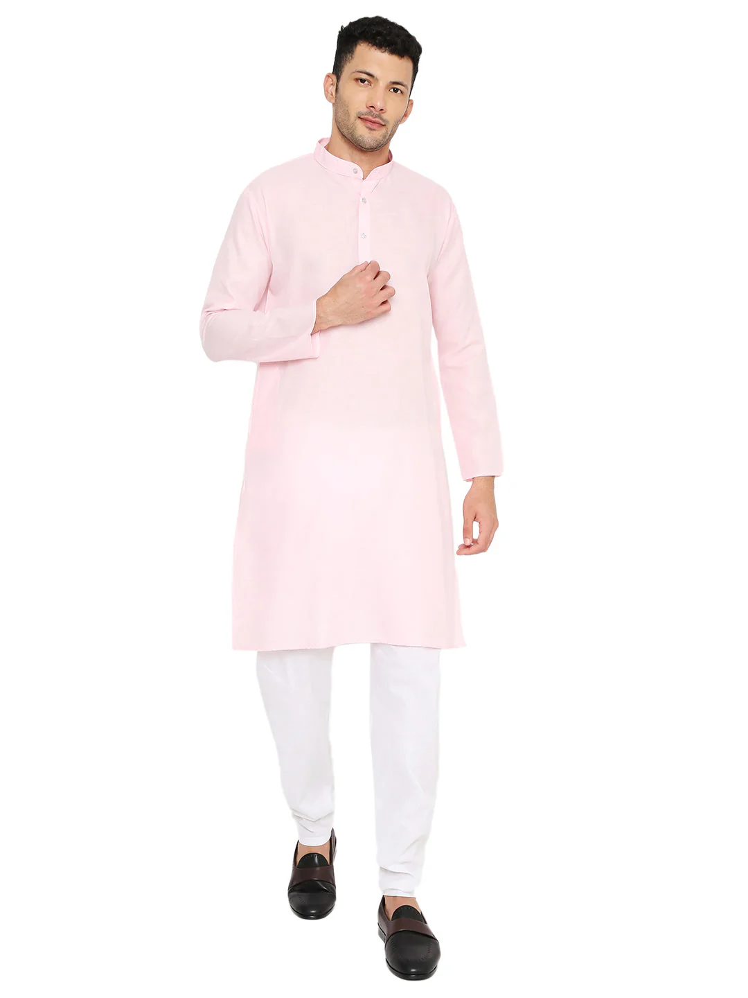 Magic Cotton Solid Kurta in Light Pink - Image 52