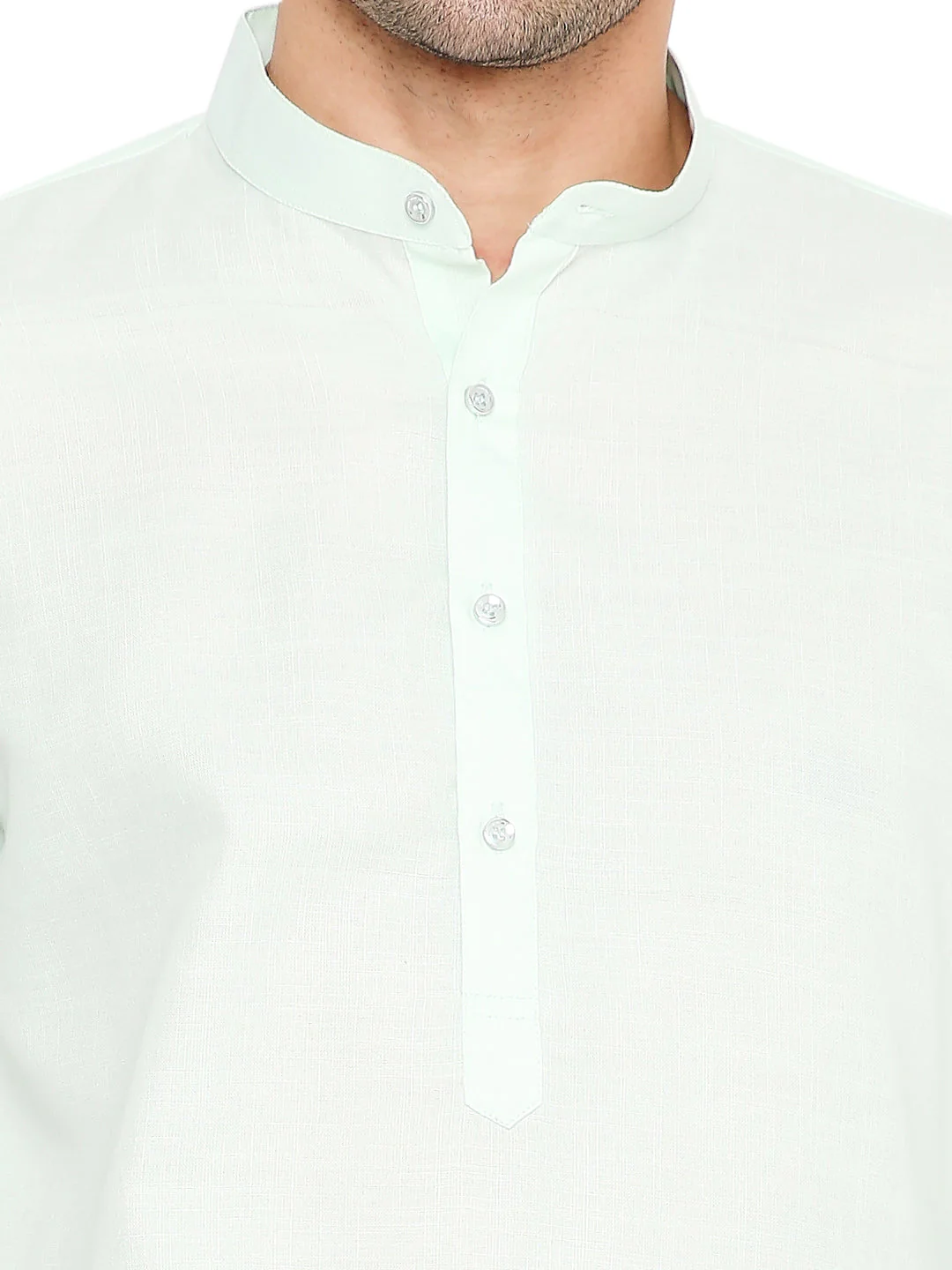 Magic Cotton Solid Kurta in Mint Green - Image 5