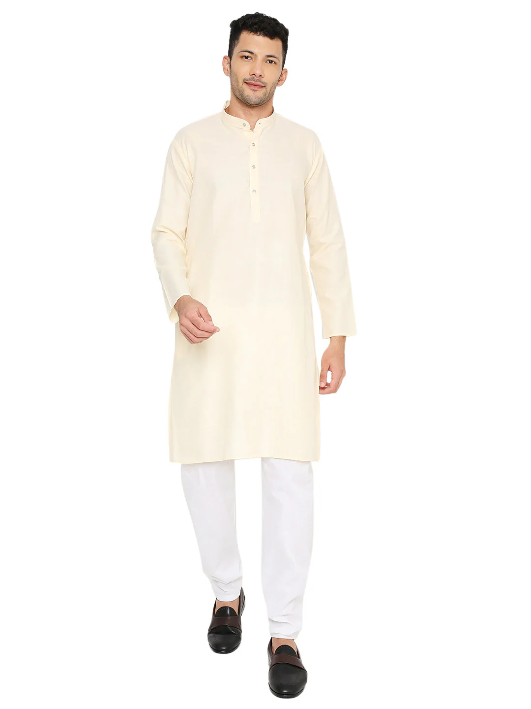 Magic Cotton Solid Kurta in Off-White - Image 34