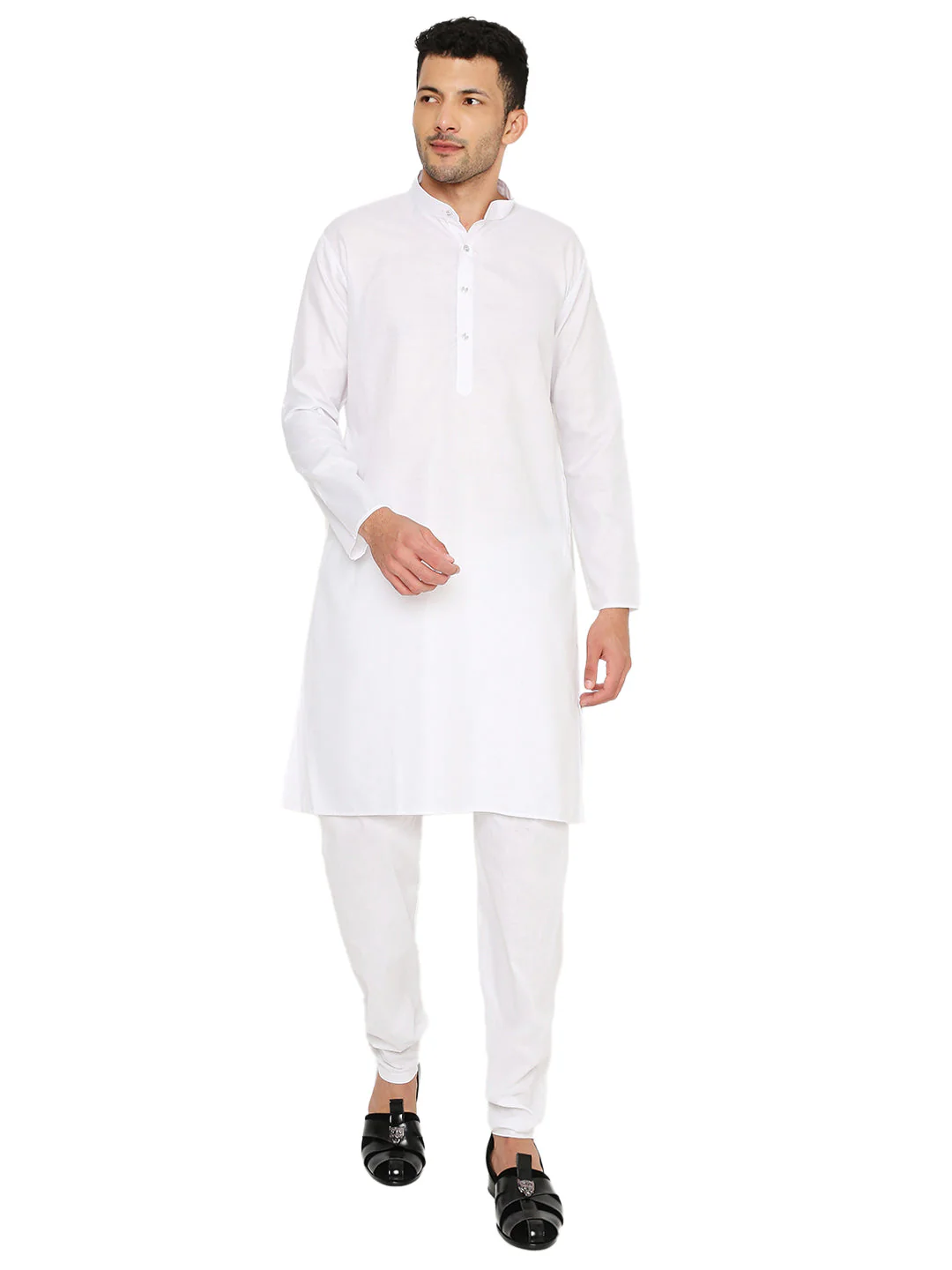 Magic Cotton Solid Kurta in White - Image 116
