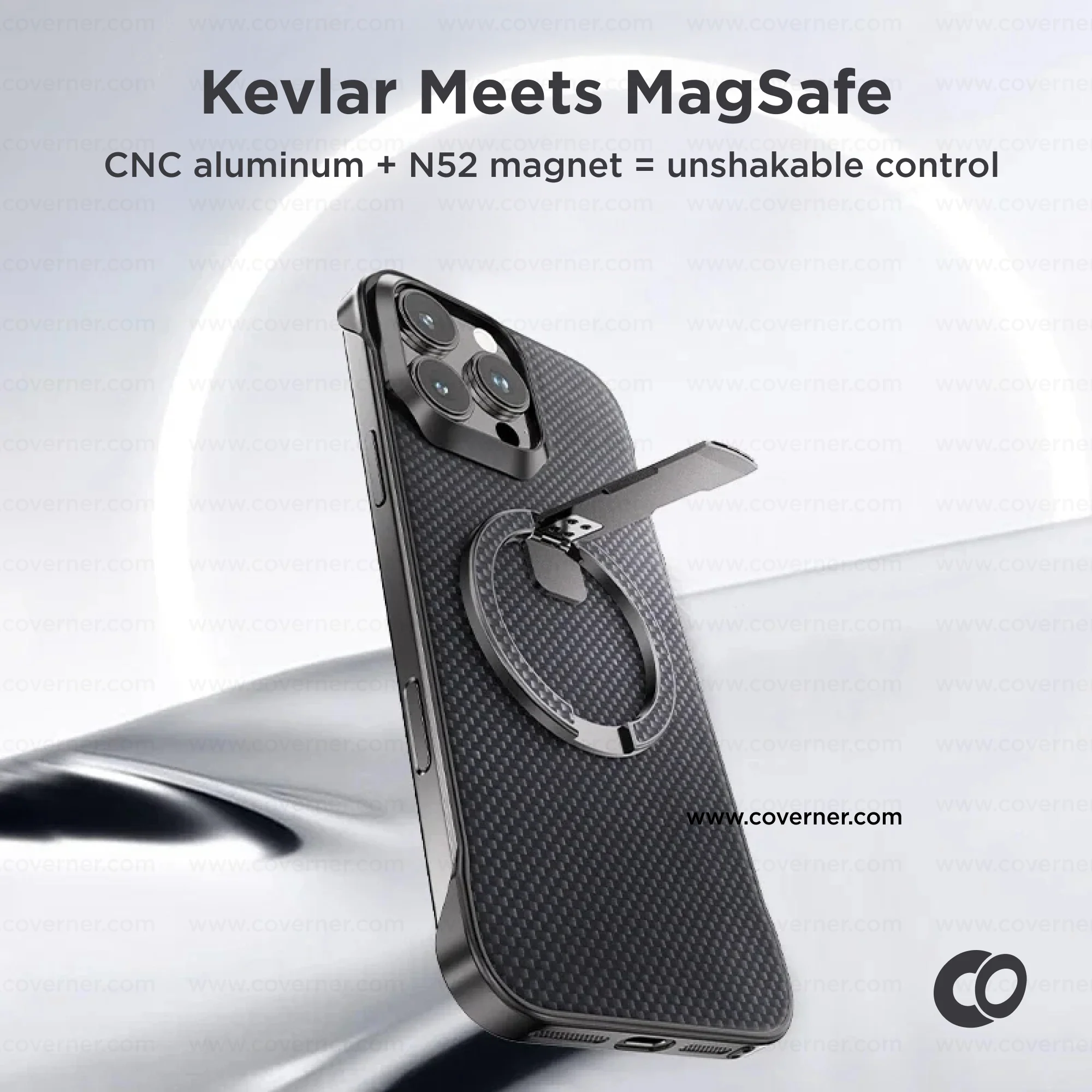 MagLock Raptor – Kevlar Magnetic 360° Ring Bracket with 52N Grip by Coverner India - Image 2