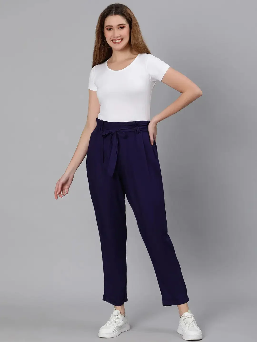 Magnetic Blue Tie-Knot Women Pant - Image 2