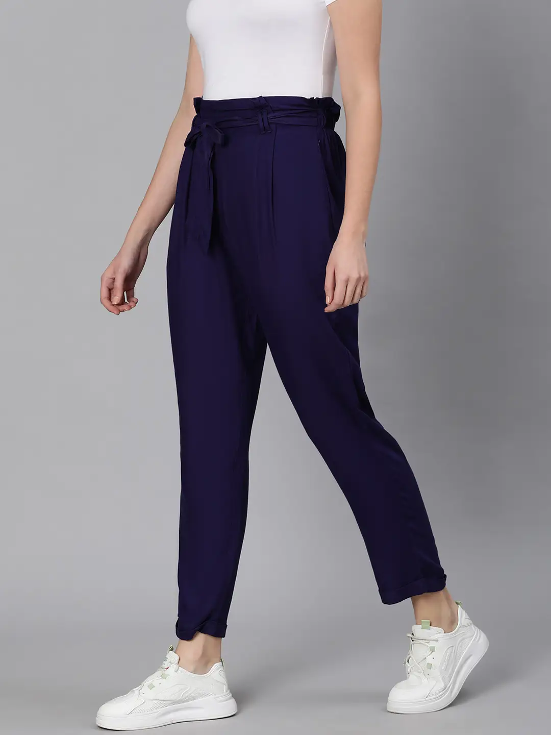 Magnetic Blue Tie-Knot Women Pant - Image 3