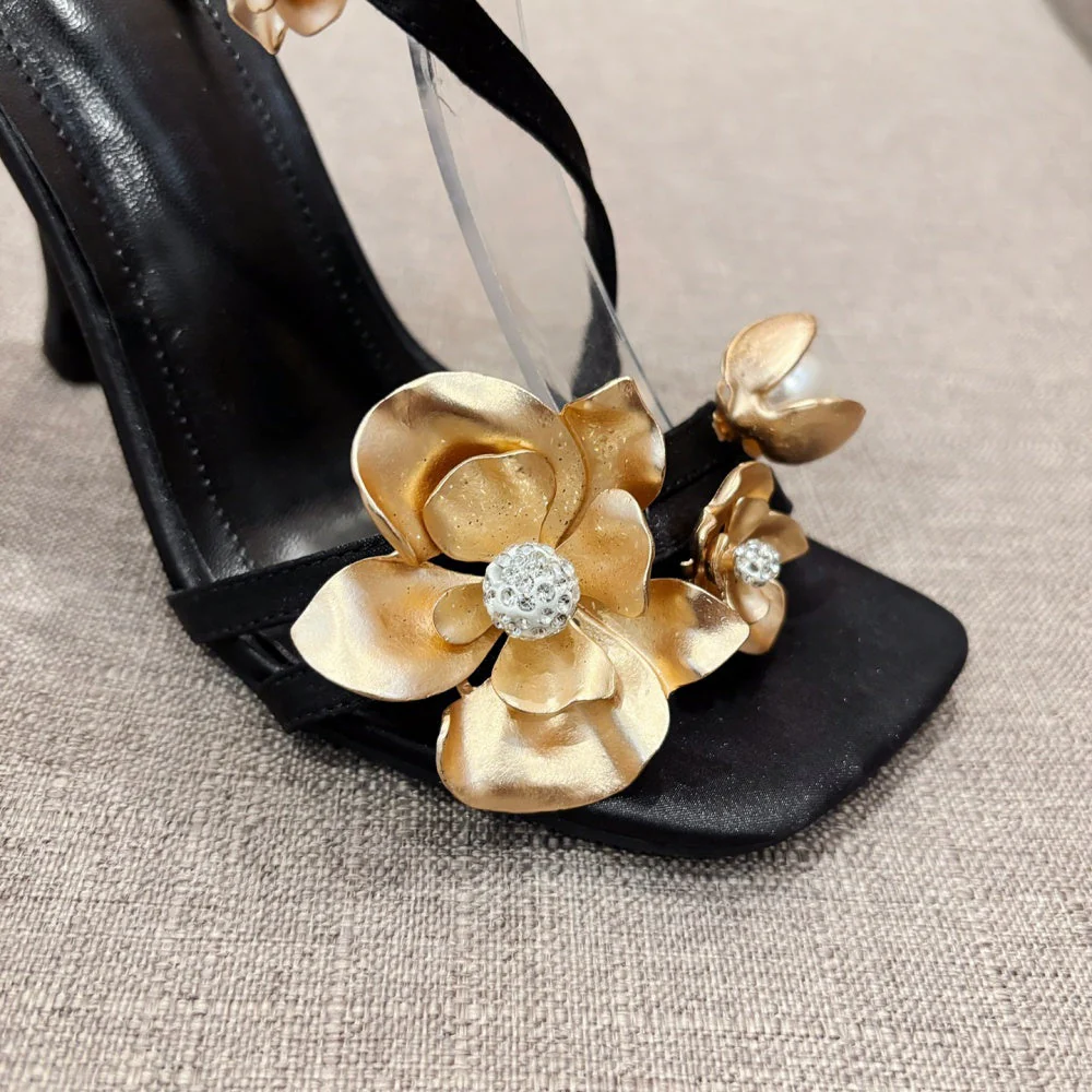 Magnolia Rose Foil Sandals - Image 11