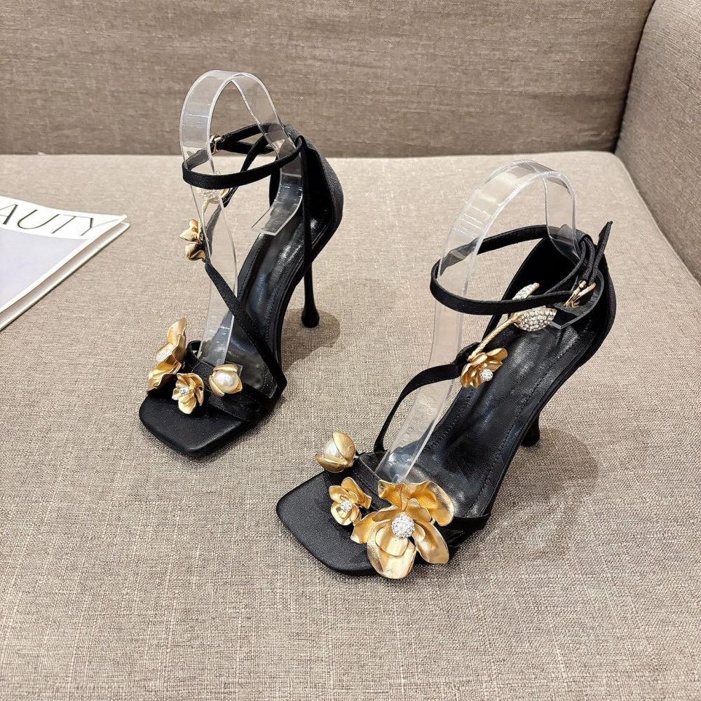Magnolia Rose Foil Sandals - Image 2