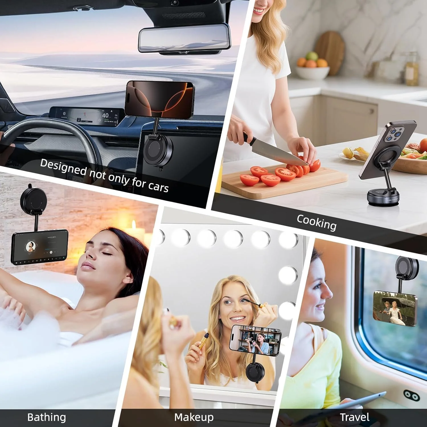 MagStik: Magnetic Vacuum Suction Phone Mount, 360° Rotating Car Phone Holder with Hands-Free Secure Grip for Dashboard, Windshield, Gym & Mirror - Image 9