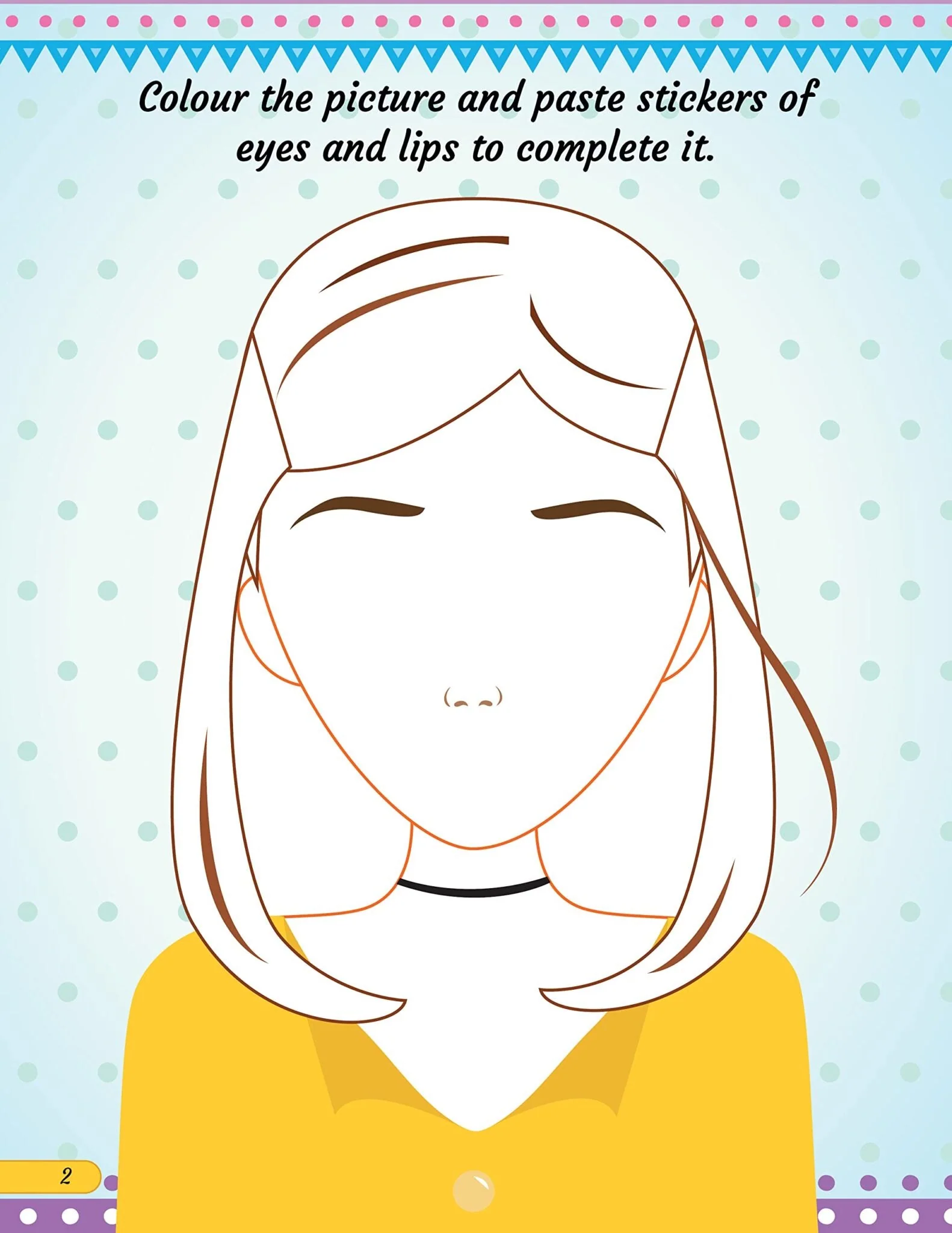 Make A Pretty Face with 160+ Stickers- Colouring and Sticker Activity Book for Kids Age 3 -6 years - Image 2
