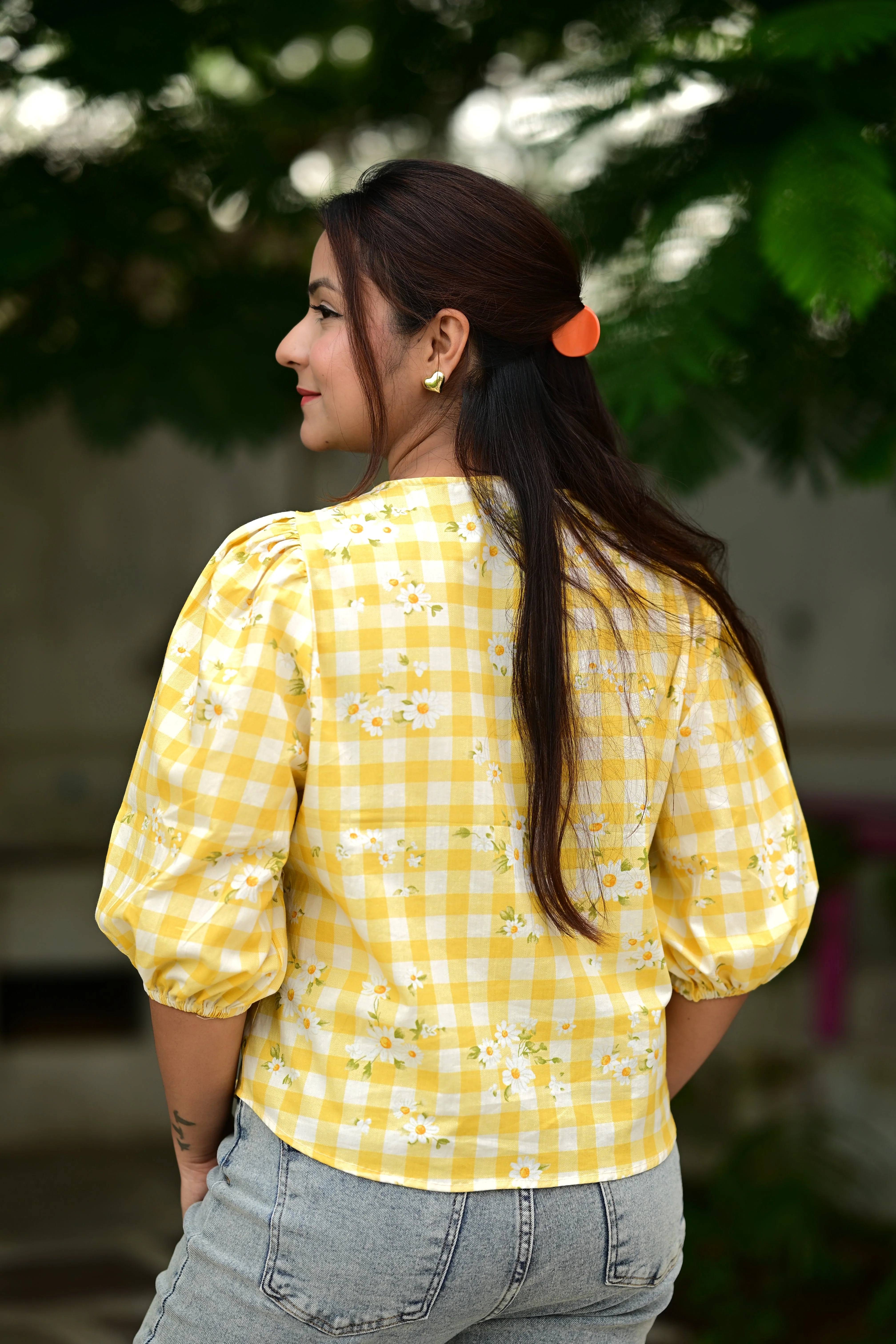 Mango Ghingham Top - Image 3