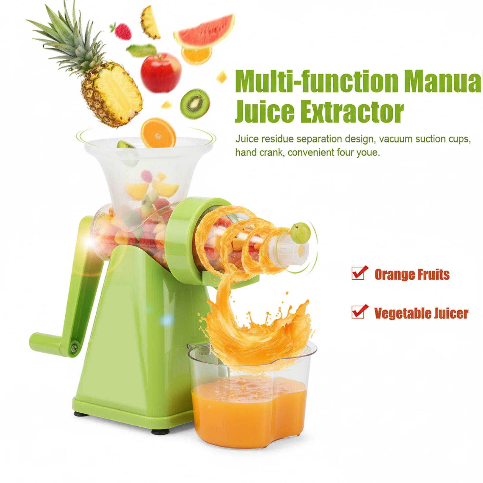 Manual Juicer Modern Plastic Fruit and Vegetable Juicer (1 Pc / Bowl Not Included) - Image 2