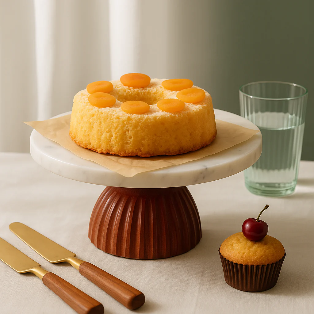 Marble wooden base cake and pastry stand - Image 2