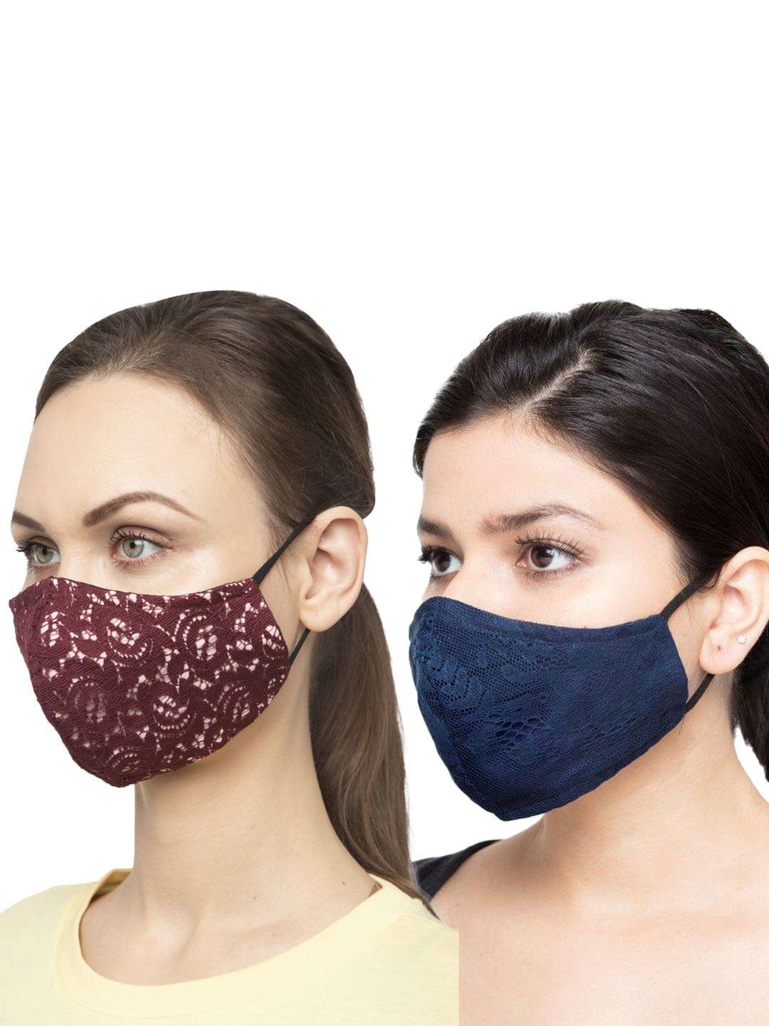 Maroon Blue Celeste 3 Layer Mask For Protection Now - Image 4
