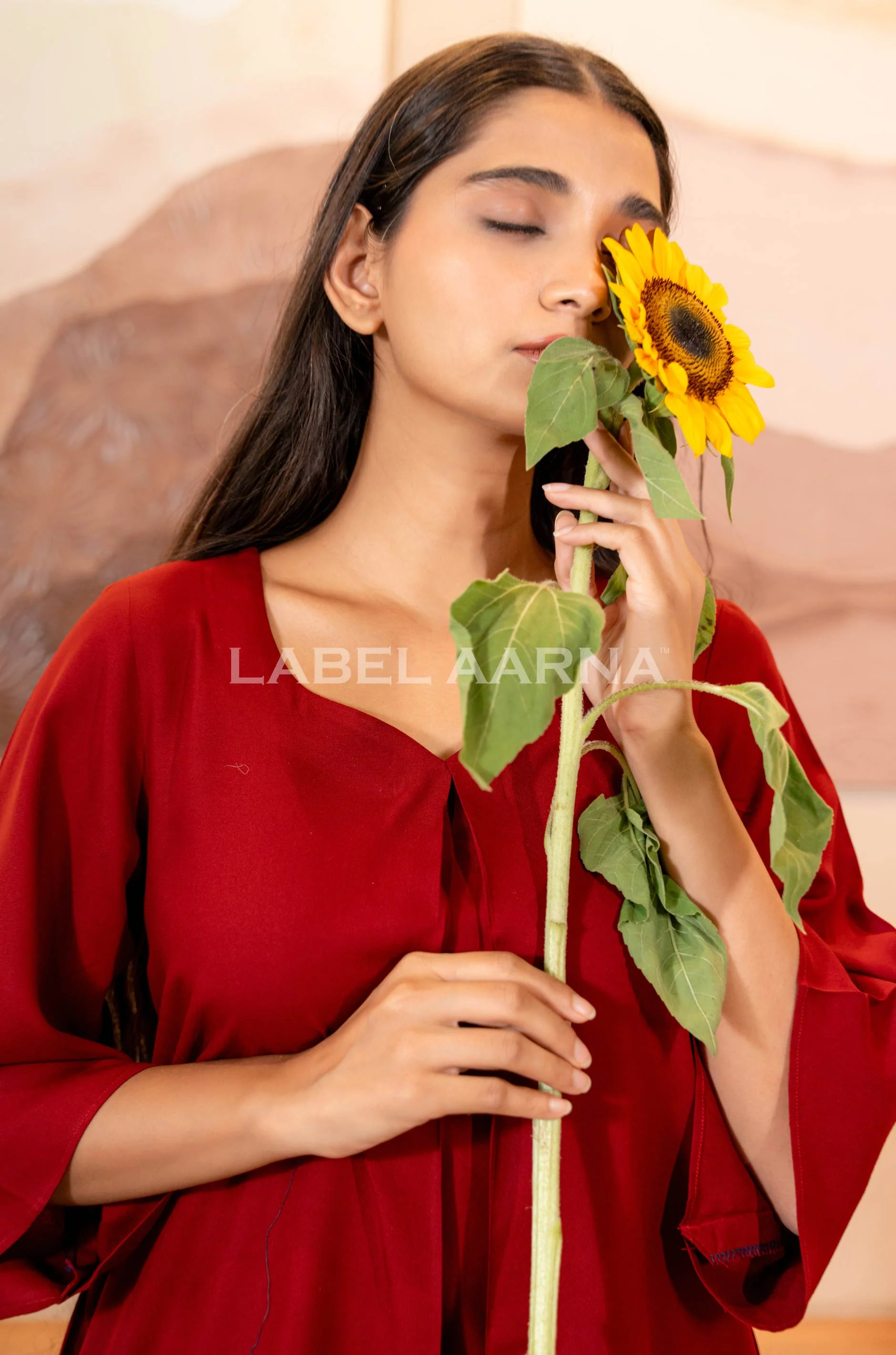 Maroon Viscose Rayon Co-Ord Set - Image 5