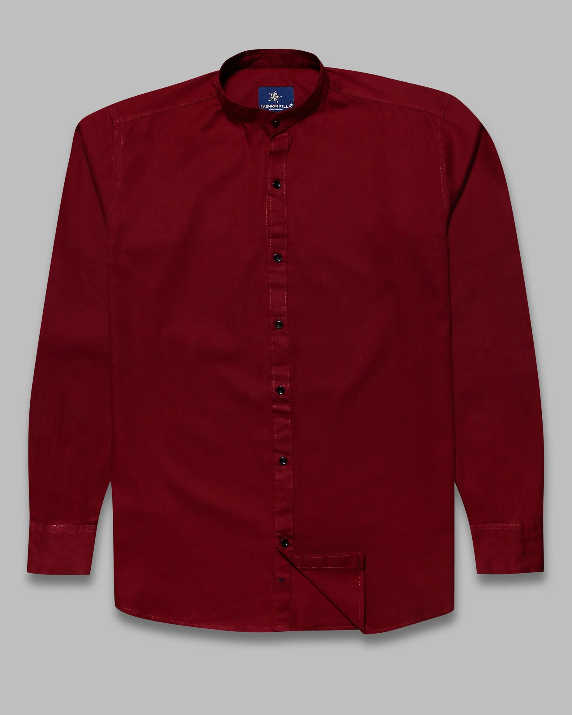 Marron Super Soft Kurta Collar Premium Cotton Shirt - Image 5