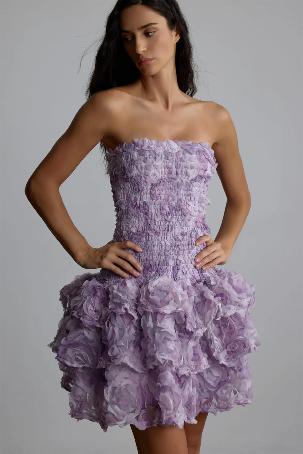 Marylene Floral 3D Folds Mini Dress