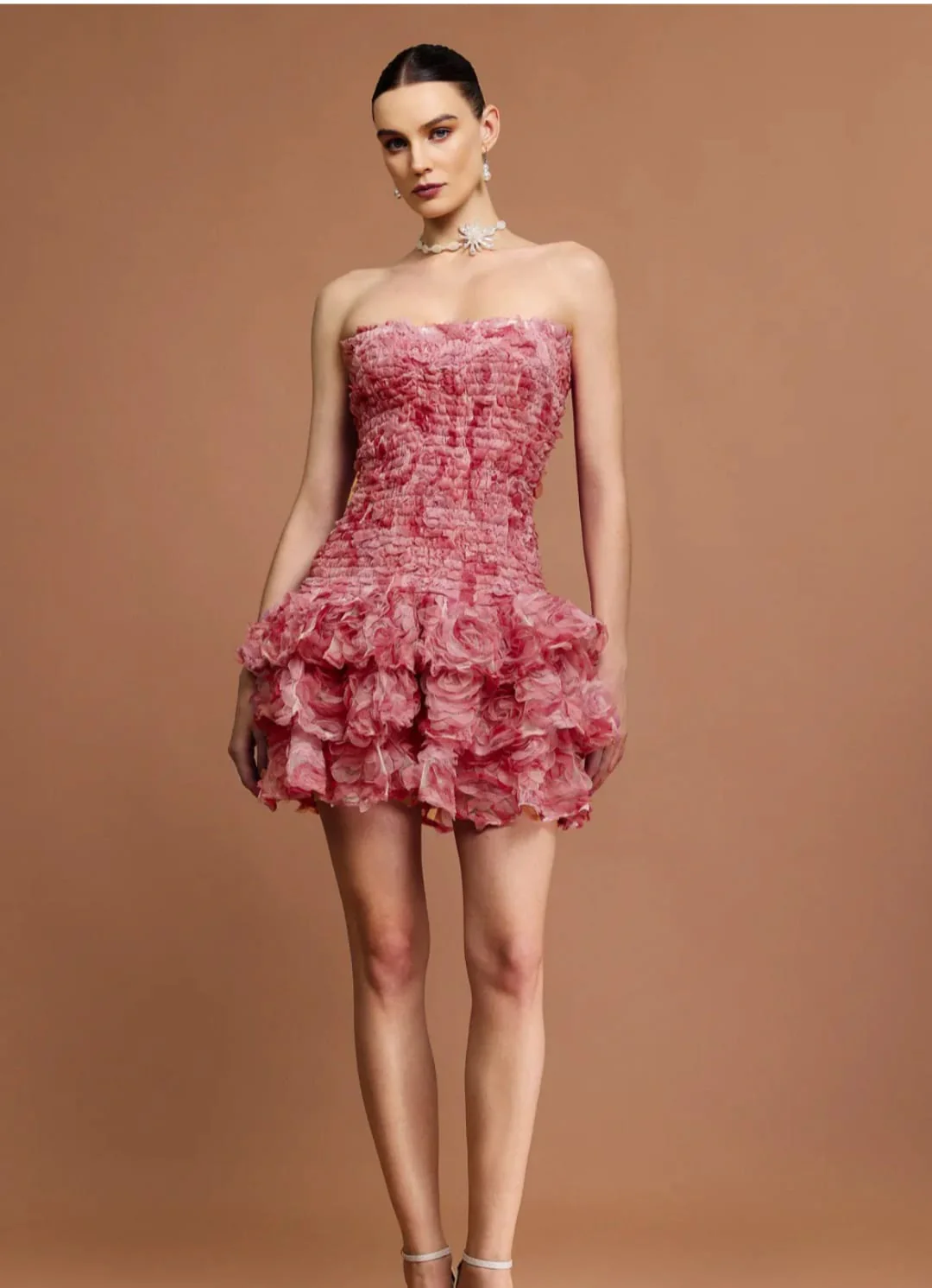 Marylene Floral 3D Folds Mini Dress - Image 11