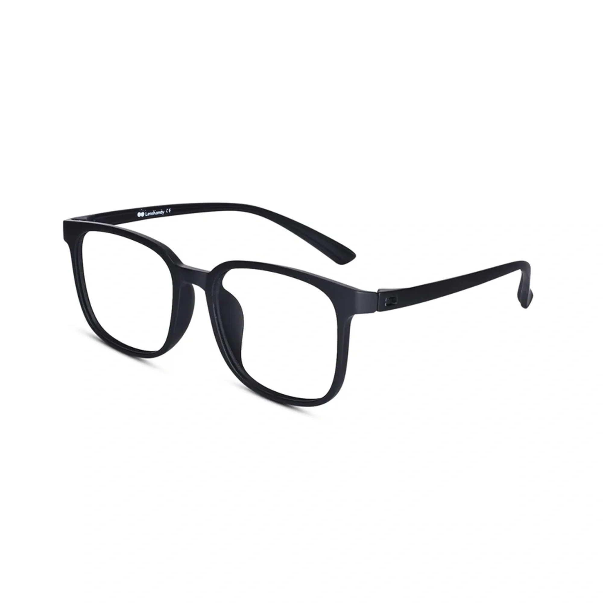 Matt Black Light Weight Rectangle Eyeglasses For Men & Women