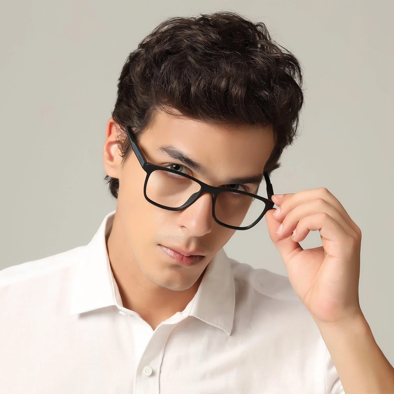 Matt Black Rectangle Anti Grip Eyeglasses