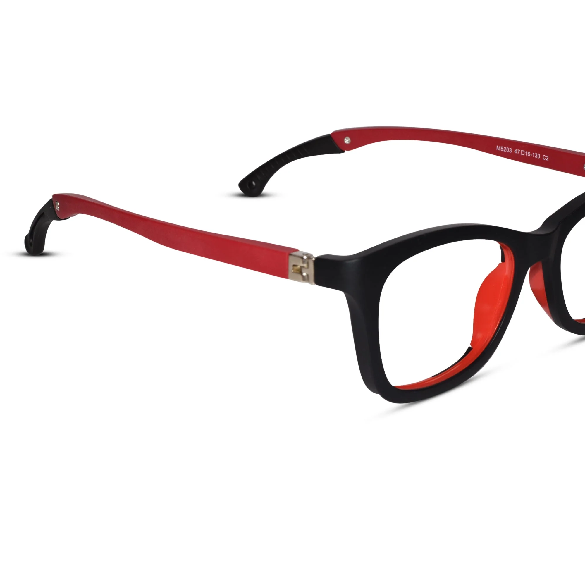 Matt Black Rectangular Eyeglasses For Kids - Image 3