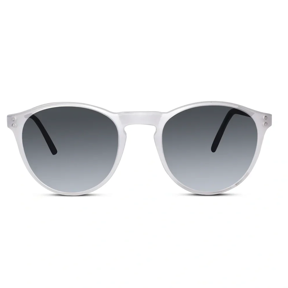 matt Blue Transparent Round Clip On Eyeglasses For Men & Women - Image 15