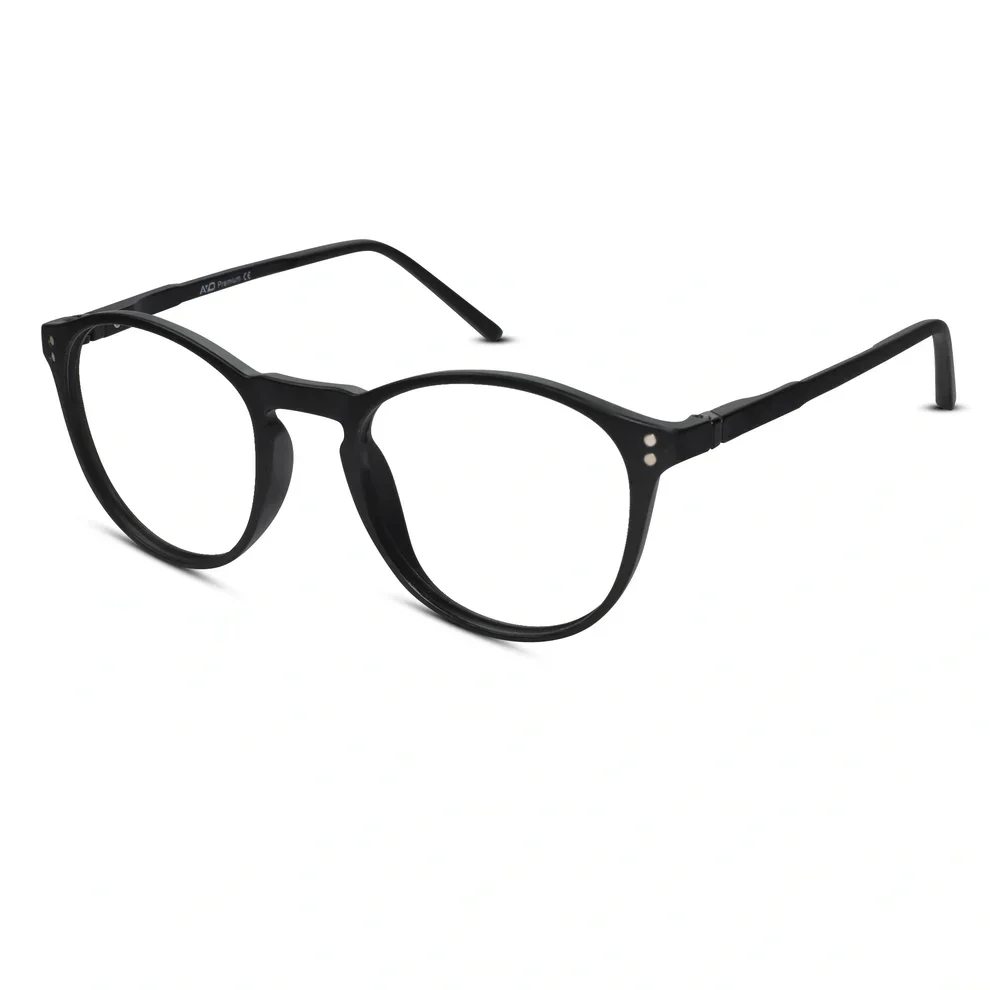 matt Blue Transparent Round Clip On Eyeglasses For Men & Women - Image 9