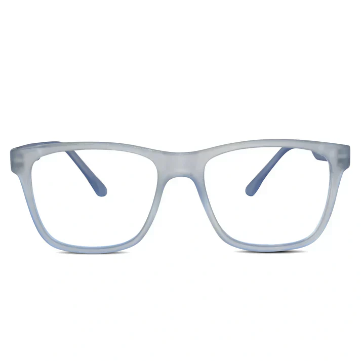 Matt Dark Blue Rectangular Eyeglasses & Computer Glasses For Men & Women - Image 17